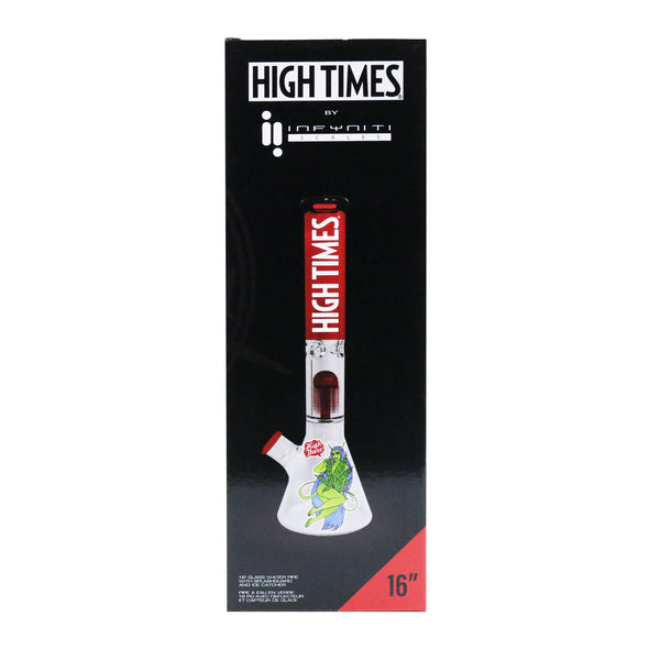 High Times - 16" High There Water Pipe, 8 Arm Tree Perk, Ice Catcher
