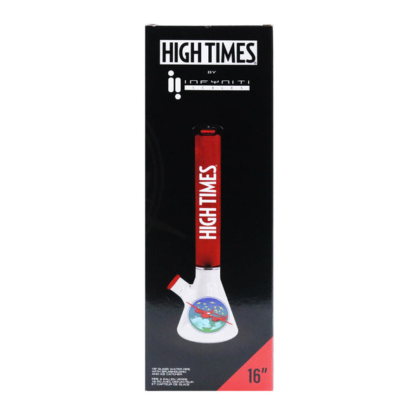 High Times - 16" Circled Plane Water Pipe, 8 Arm Tree Perk, Ice Catcher