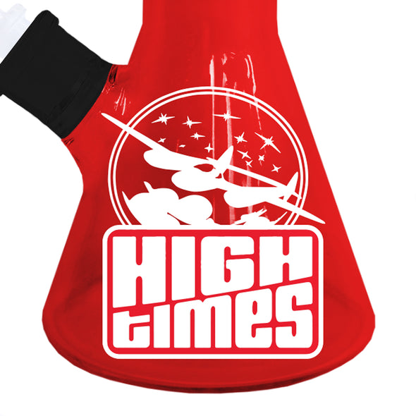 High Times - 16" Square Plane Water Pipe, 8 Arm Tree Perk, Ice Catcher