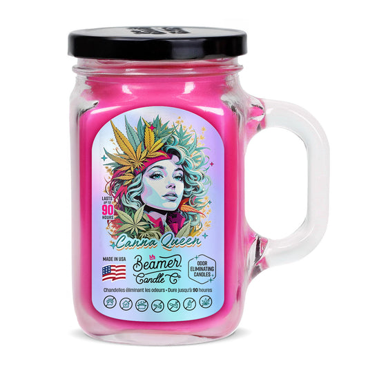 Beamer Candle Co. 12oz Glass Mason Jar, Canna Queen