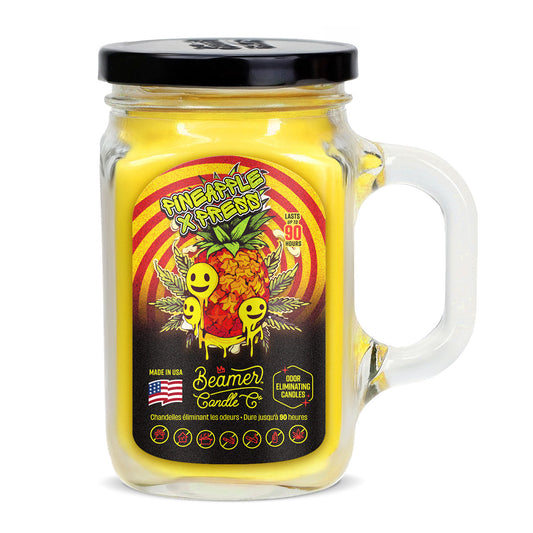 Beamer Candle Co. 12oz Glass Mason Jar, Pineapple Xpress