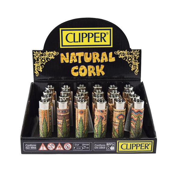 Clipper Lighter Pop Cork Leaves Design