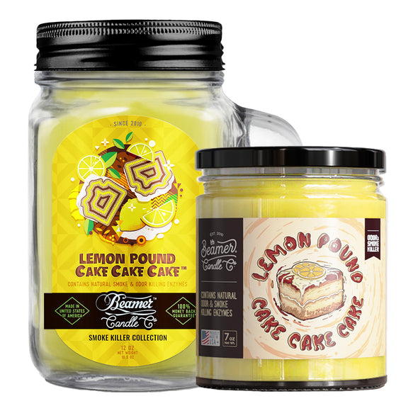 Beamer Candle Co. 7oz & 12oz Glass Mason Jar - Lemon Pound Cake