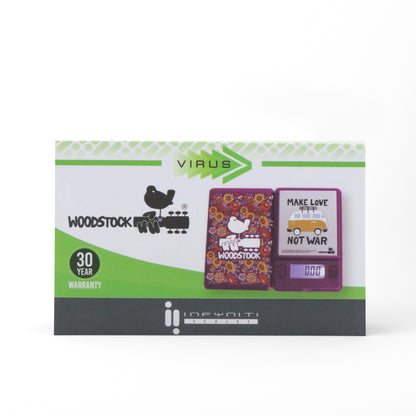 Balance de poche numérique sous licence Woodstock Colorful Virus, 50 g x 0,01 g