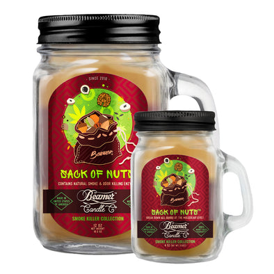 Beamer Candle Co. 12oz & 4oz Glass Mason Jars - Sack of Nuts