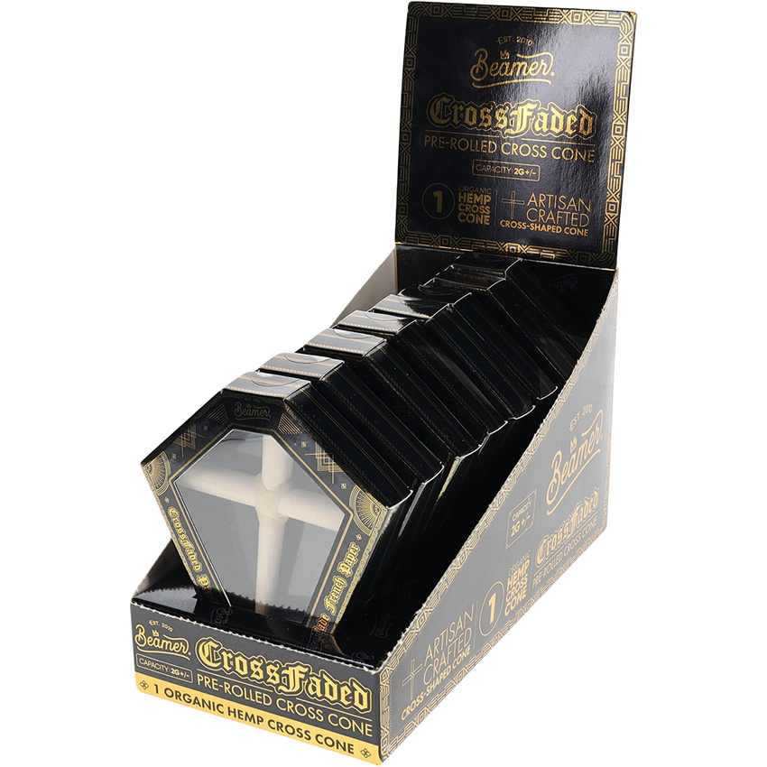 Beamer Cross Faded Organic Hemp Pre-Rolled Cross-Shaped Cone | 8ct Display