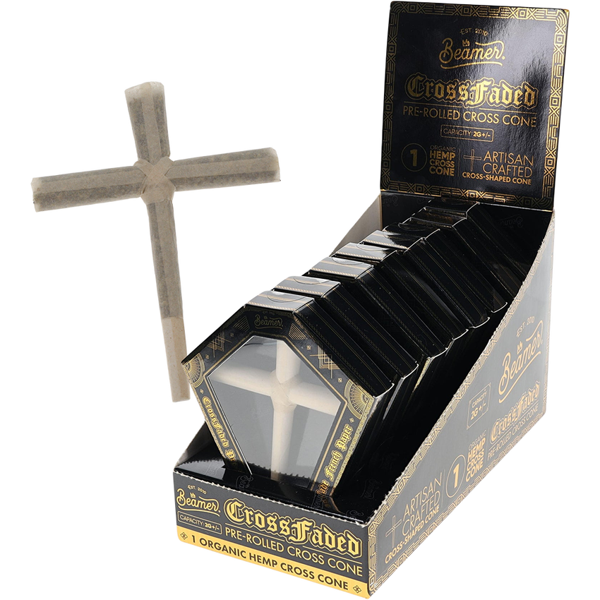 Beamer Cross Faded Organic Hemp Pre-Rolled Cross-Shaped Cone | 8ct Display