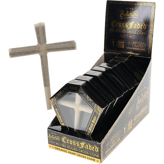 Beamer Cross Faded Organic Hemp Pre-Rolled Cross-Shaped Cone | 8ct Display