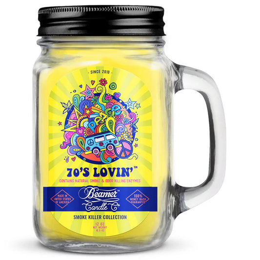 Beamer Candle Co. 12oz Glass Mason Jar - 70's Lovin'