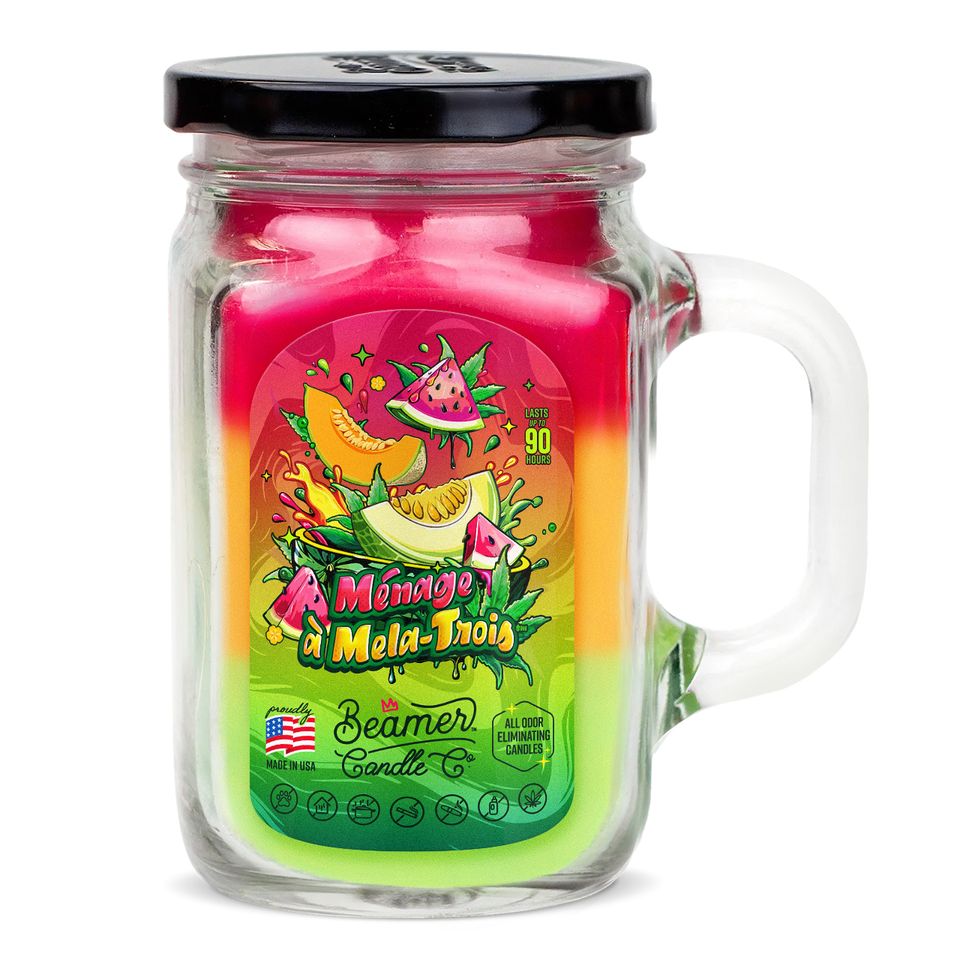 Beamer Candle Co. 12oz Glass Mason Jar -Ménage-à-Mela-Trois - Infyniti Scales