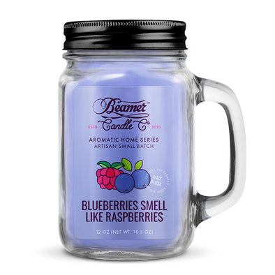 Beamer Candle Co. 12oz Glass Mason Jar - Blueberries Smell like Raspberries