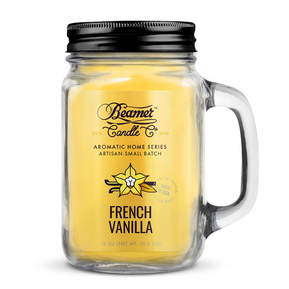 Beamer Candle Co. Pot Mason en verre de 12 oz - Vanille française