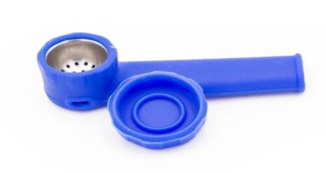Silicone Hand Pipe with Metal Screen