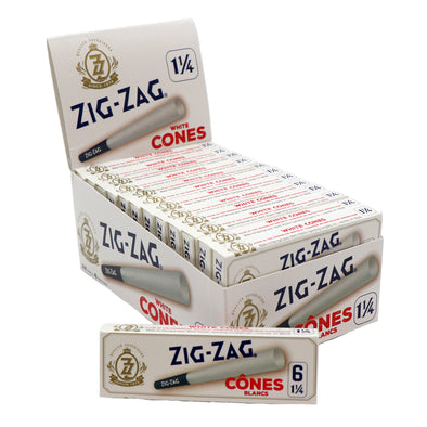 Zig Zag Blanc 1 1/4 Cônes pré-roulés