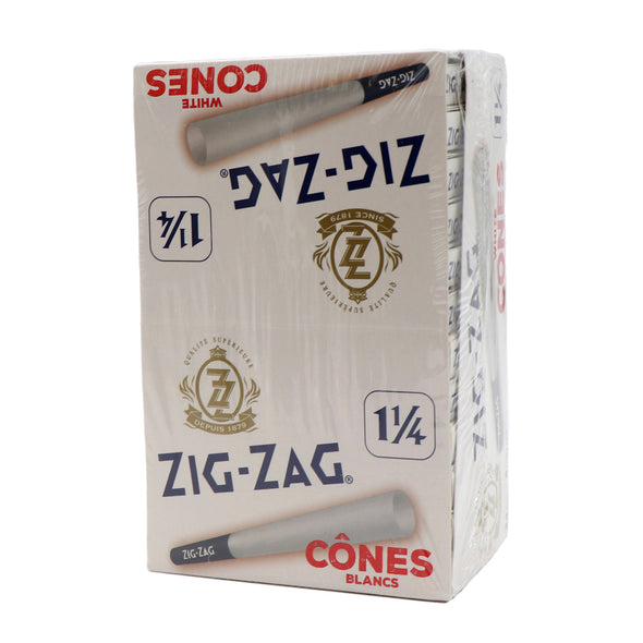 Zig Zag Blanc 1 1/4 Cônes pré-roulés