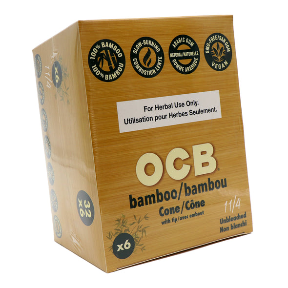 OCB 1 ¼” Bamboo cones 6/pk