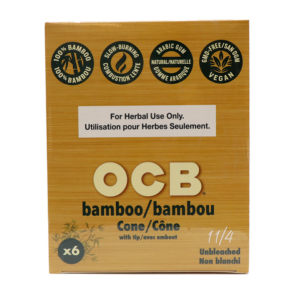 OCB 1 ¼” Bamboo cones 6/pk