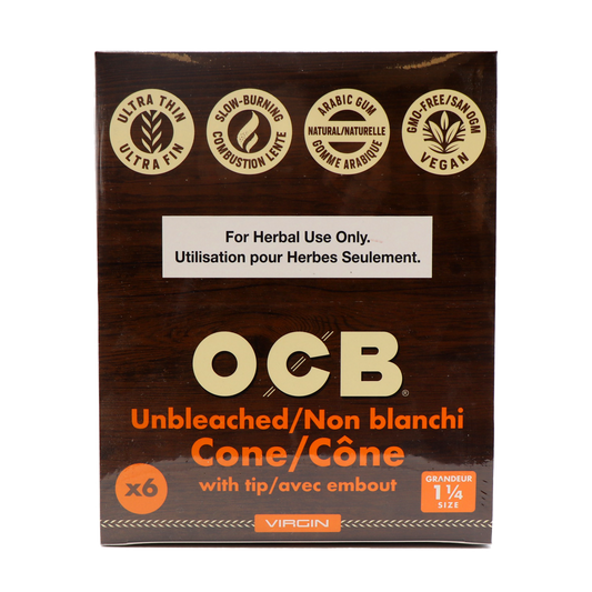 OCB 1 ΒΌβ Unbleached cones 6/pk