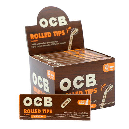 Embouts roulés OCB non blanchis en bâtonnets