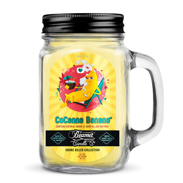 Beamer Candle Co. Bocaux Mason en verre de 12 oz et 4 oz - CoCanna Banane