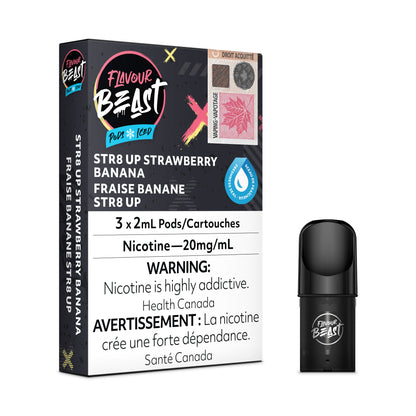 Flavor Beast Pod Packs - Str8 Up Fraise Banane Glacée