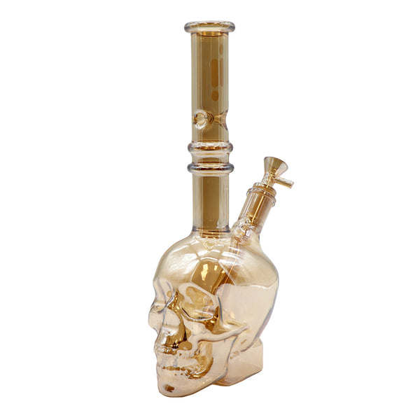 12" Water Pipe with Chrome Skull Face