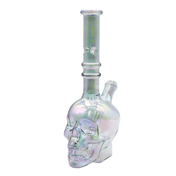 12" Water Pipe with Chrome Skull Face