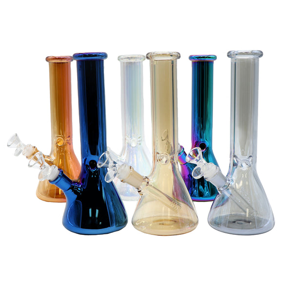 10" Water Pipe Metallic Beaker, 4mm, Asst.