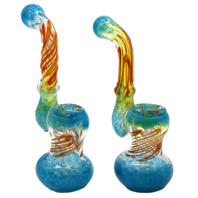 7" Two-Toned Striped Assorted Bubbler
