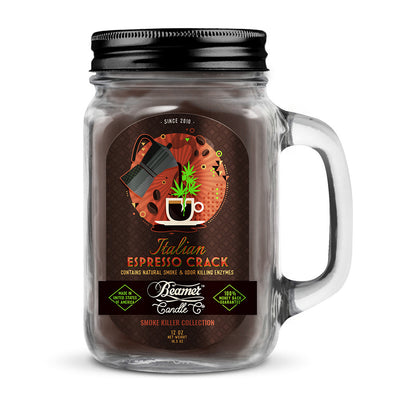 Beamer Candle Co. 12oz & 4oz Glass Mason Jars - Italian Espresso Crack