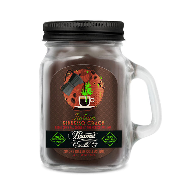 Beamer Candle Co. 12oz & 4oz Glass Mason Jars - Italian Espresso Crack