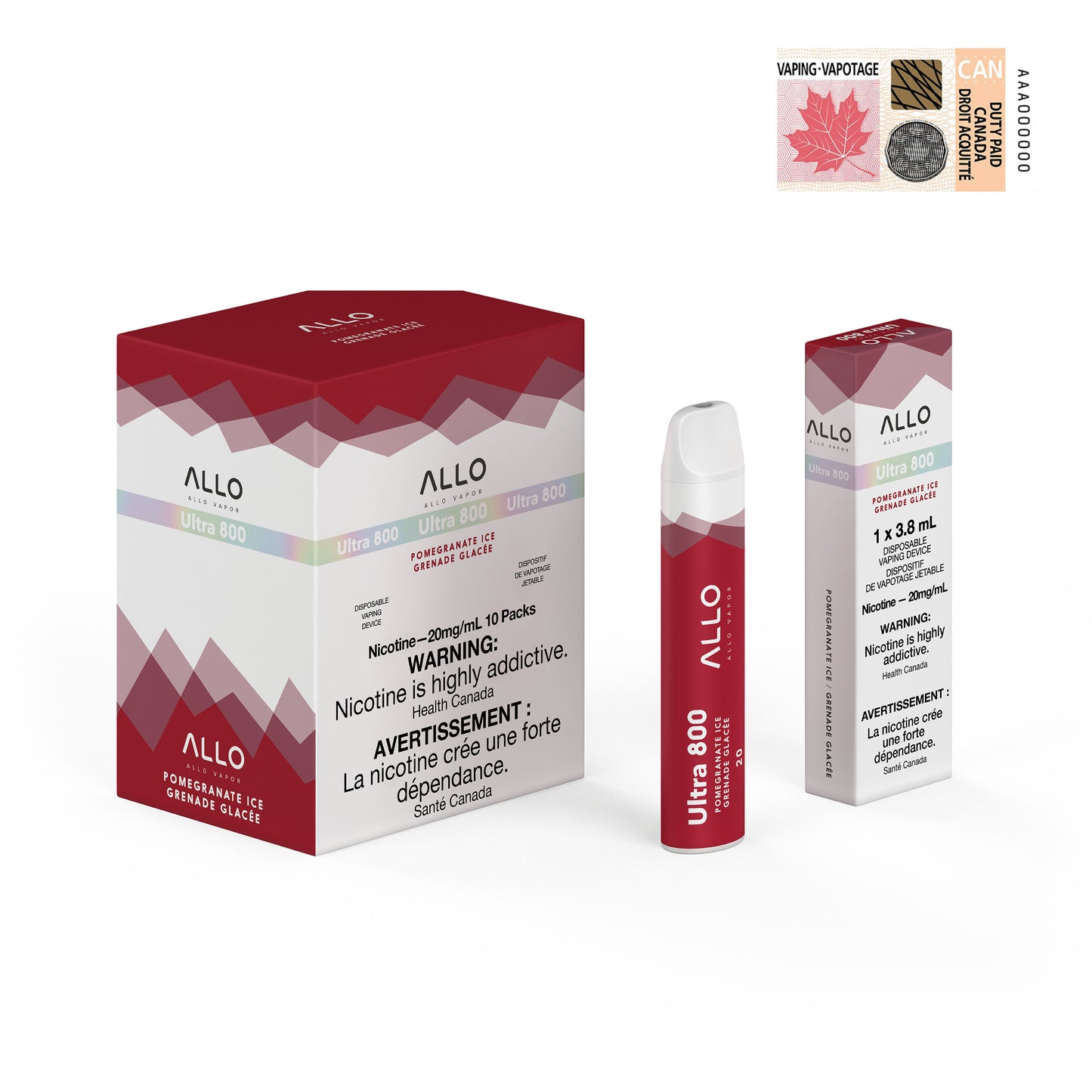 Allo Ultra 800 Disposable - Pomegranate Ice