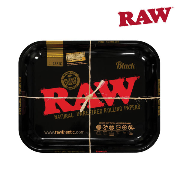 Raw Metal Rolling Tray - Classic Black Design