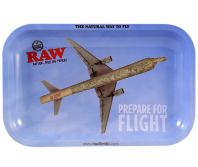 RT1018SM: RAW METAL ROLLING TRAY, FLYING HIGH, SMALL - Infyniti Scales