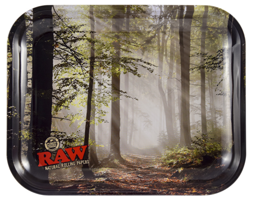 RT1031: RAW METAL ROLLING TRAY: SMOKEY TREES - Infyniti Scales