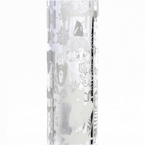 14" Water Pipe with Mandala Ice Catcher and Beaker Base
