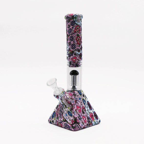 10.5" Silicone Water Pipe with Pyramid Base