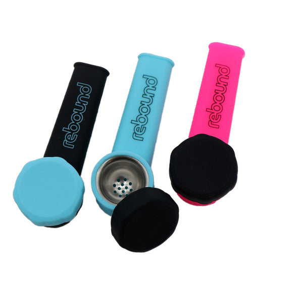 Rebound Silicone Hand Pipe with Metal Screen