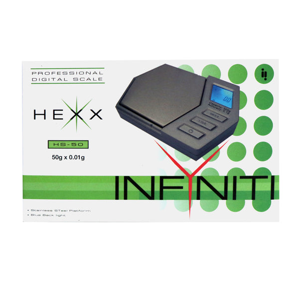 Hexx Digital Pocket Scale, 50g x 0.01g - Infyniti Scales