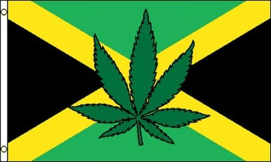 Drapeau - Jamaïcain avec feuille