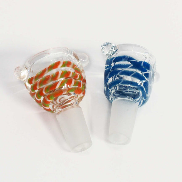 Glass Bowl Square Shaped with Colorful Rope Pattern
