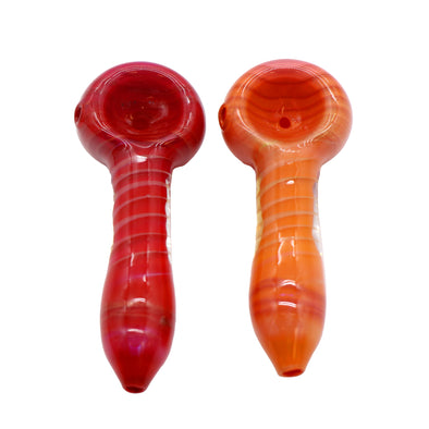 3" Glass Spoon Pipe, O/S Spiral Colored